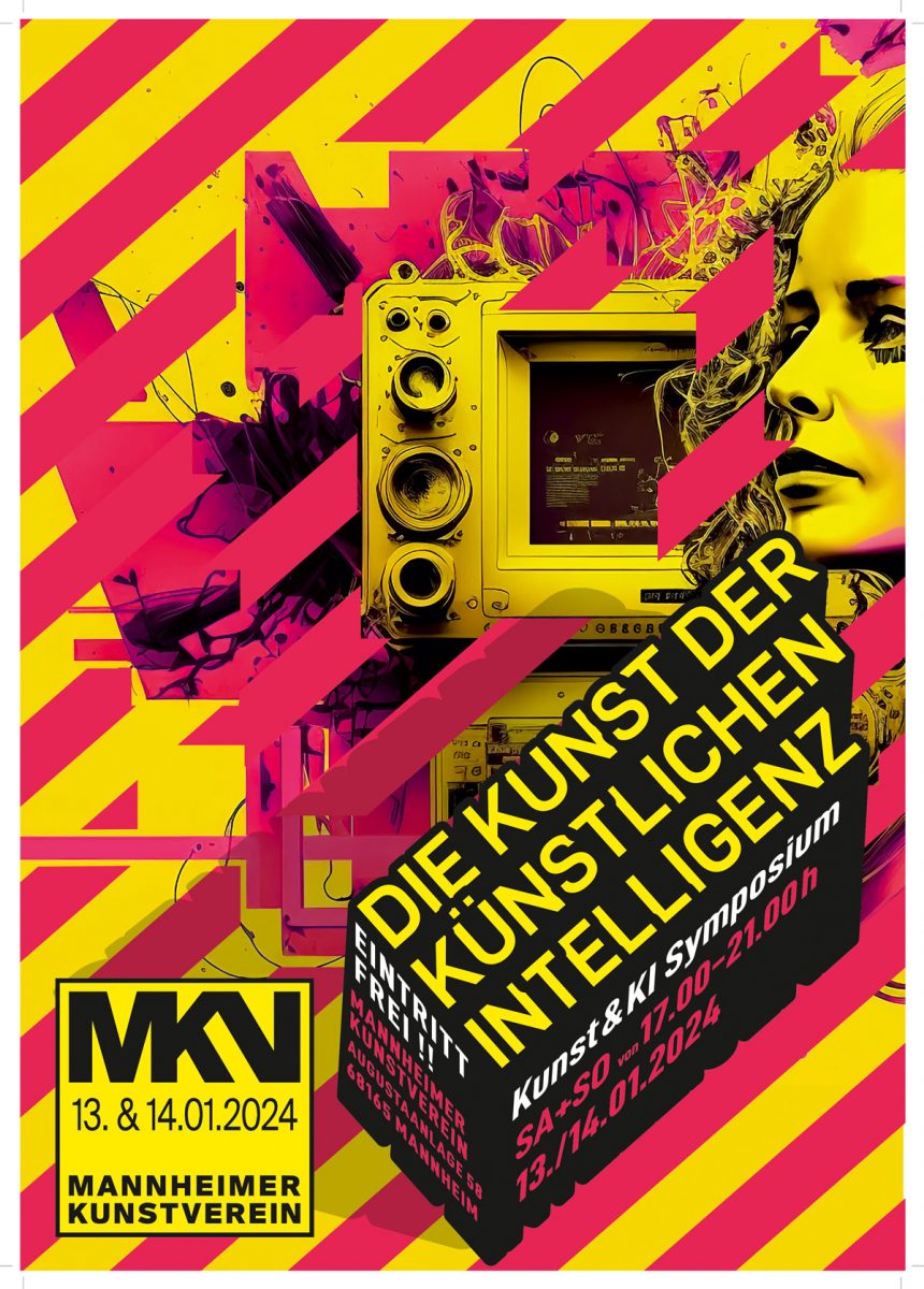 EIN WOCHENENDE MIT KI-KUNST, VORTRÄGEN, PROJEKTIONEN UND VIRTUELLER REALITÄT
13. und 14.01.2024 im Mannheimer Kunstverein
mit Bildern von Moto Waganari und Projektionen von Jo Jacobs - Vortrag Gunnar Keppler “Künstliche Intelligenz, was ist das eigentlich?” - Vortrag Stefan Schroen “(R)Evolution der Kunst in einer digitalisierten Welt" - Diskussion mit allen Künstlern u. digitalem Ehrengast